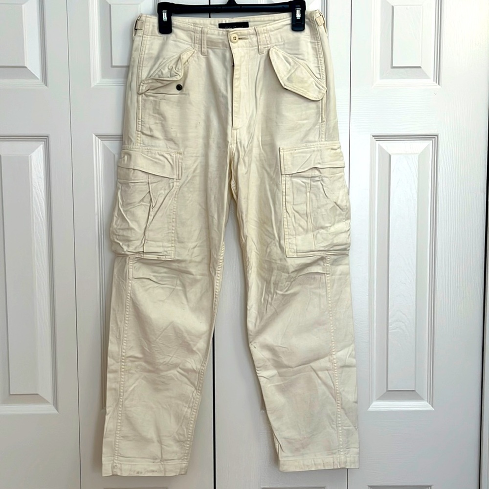 White Cargo Pants, Size36, adjustable waist strip, Made In Japan, Urban Research